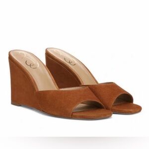 Sam Edelman // Merrick Wedge Sandals Camel Brown Suede Mule Size 6 NWT✨